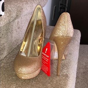 Glitter high heel shoes